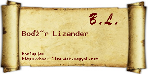 Boér Lizander névjegykártya